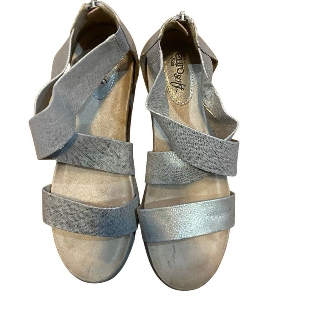 EuroSoft Sofft size 11 M sandals zipper back gray